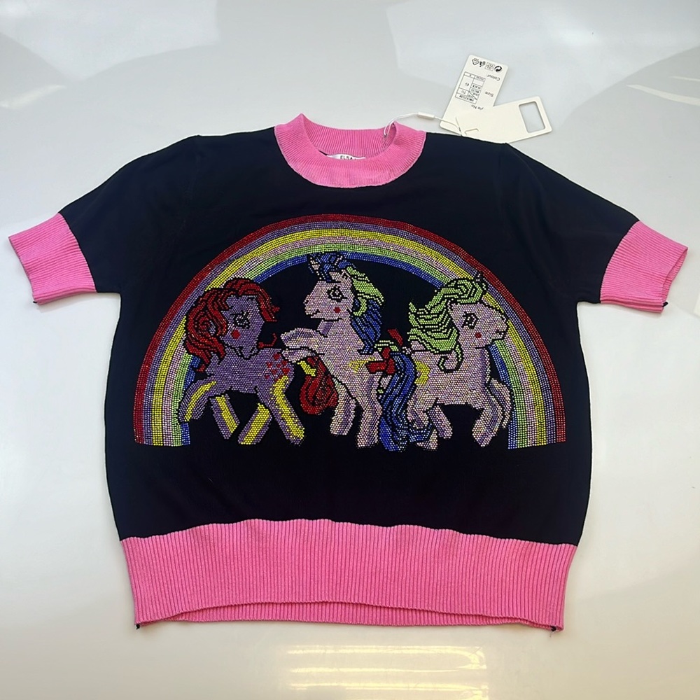 Elsa M by May Studded Unicorn Rainbow Shirt N159-12